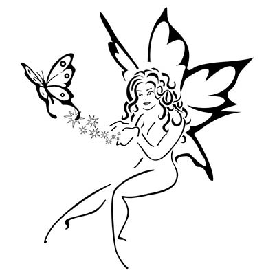 Lying Angel Butterfly Design Water Transfer Temporary Tattoo(fake Tattoo) Stickers NO.11072
